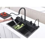 GRANITAL POMIVALNO KORITO INTER CERAMIC SMART IN PIPA ČRNA