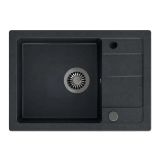 GRANITAL POMIVALNO KORITO QUADRON BEN 116 + KATE ČRN SET Z ARMATURO