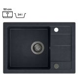 GRANITAL POMIVALNO KORITO QUADRON BEN 116 + KATE ČRN SET Z ARMATURO