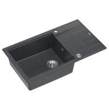 GRANITAL POMIVALNO KORITO QUADRON EVAN 136 XL ČRN DIAMANT