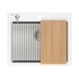 GRANITAL POMIVALNO KORITO QUADRON KURT 110 + MAGGIE BELA SET Z ARMATURO