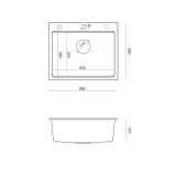 GRANITAL POMIVALNO KORITO QUADRON KURT 110 + MAGGIE BELA SET Z ARMATURO