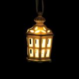 OKRASEK ZA JELKO GLOSSTYLE HIŠICA 11 CM BELE BARVE Z LED LUČKO