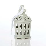 OKRASEK ZA JELKO GLOSSTYLE HIŠICA 11 CM SIVE BARVE Z LED LUČKO