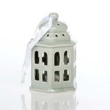 OKRASEK ZA JELKO GLOSSTYLE HIŠICA 11 CM SIVE BARVE Z LED LUČKO