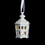 OKRASEK ZA JELKO GLOSSTYLE HIŠICA 11 CM SIVE BARVE Z LED LUČKO