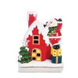 HIŠKA S SNEŽAKOM 18.5 CM LED