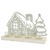 HIŠKA Z JELKO, STOJALO ZA ČAJNE SVEČKE 8X32,5X18 CM