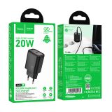 HOCO POLNILEC ADAPTER N60 GAN PD 20W TYPE C ZA SAMSUNG, IPHONE - ČRN