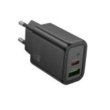 HOCO POLNILEC ADAPTER N61 GAN PD 20W USB-A, TYPE C ZA SAMSUNG, IPHONE - ČRN