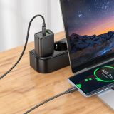 HOCO POLNILEC N63 GAN PD 30W USB-A, TYPE C S KABLOM TYPE C NA TYPE C ZA SAMSUNG - ČRN