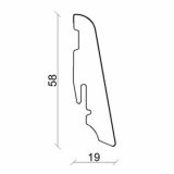 ZAKLJUČNA TALNA LETEV FN HRAST SPLIT 19X58X2400 MM MDF