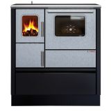 ŠTEDILNIK NA DRVA ALFA PLAM INOX 75, ČRN DESNI