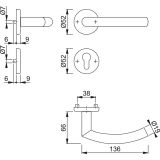 INOX KLJUKA ZA VRATA HOPPE ALTA Z ROZETO CILINDER F69