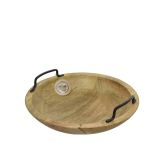 SERVIRNI PLADENJ IZ MANGA, OKROGEL FI 29CM X V 10.5CM