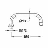 IZLIVNA CEV ZA ARMATURO UNITAS FI 13/150 MM "U"