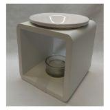 SVEČNIK MULLER IZPARILNIK LES,KERAMIKA, STEKLO 11X11X11.5 CM SORT