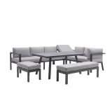 KOVINSKA VRTNA GARNITURA NATERIAL KOTNA NAXOS II SIVA ALU