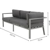 KOVINSKA VRTNA GARNITURA NATERIAL KOTNA NAXOS II SIVA ALU