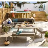 KOVINSKA VRTNA GARNITURA NATERIAL KOTNA NAXOS II SIVA ALU