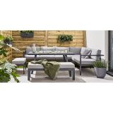 KOVINSKA VRTNA GARNITURA NATERIAL KOTNA NAXOS II SIVA ALU