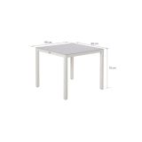 KOVINSKA MIZA NATERIAL LYRA BELA 90X90 ALU STEKLO
