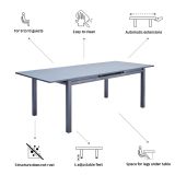 JEDILNA MIZA ODYSSEA II EASY ALU STEKLO 180/240X100 ANTR