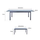 JEDILNA MIZA ODYSSEA II EASY ALU STEKLO 180/240X100 ANTR