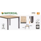 KOVINSKA MIZA NATERIAL ORIS 89X89 ALU + EVKALIPTUS