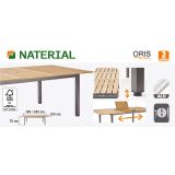 KOVINSKA MIZA NATERIAL ORIS 180/240 ALU + EVKALIPTUS