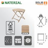 JEDILNA MIZA SOLIS ORIGAMI D90CM AKACIJA