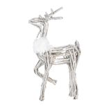 PRAZNIČNA FIGURA GLOSSTYLE JELEN RATAN 70 CM Z DVIGNJENO NOGO
