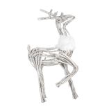 PRAZNIČNA FIGURA GLOSSTYLE JELEN RATAN 70 CM Z DVIGNJENO NOGO