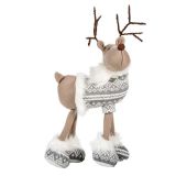 PRAZNIČNA FIGURA GLOSSTYLE JELEN TEKSTILNI 38X20 CM SIVE BARVE