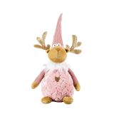PRAZNIČNA FIGURA GLOSSTYLE JELENČEK 39 CM ROZA TEKSTIL