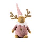 PRAZNIČNA FIGURA GLOSSTYLE JELENČEK 39 CM ROZA TEKSTIL