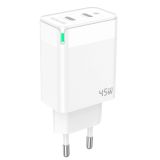 JELLICO ADAPTER C106 HIŠNI POLNILEC GAN QC / PD 45W VHOD 2X TYPE C - ORIGINAL (EU BLISTER) - BEL