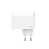 JELLICO HIŠNI ADAPTER C118 220V GUN QC 100W VHOD 1X USB A (22,5W) IN 2X TYPE C (1X 65W + 1X 35W) - BEL