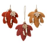 JESENSKA DEKORACIJA DECORIS JAVORJEV LIST 2.5X11.5X14 CM SORTIRANO