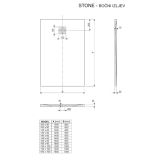 KAD ZA PRHANJE, KOTNA AQUAESTIL STONE 100X90 ČRNA