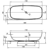 KAD ZA PRHANJE, KOTNA KOLPA SAN MILO-FS 174X75 KERROCK BELA