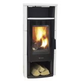 KAMINSKA PEČ LOKATERM BOGATIN ČRNA OBLOGA KERAMIKA BELA MELI