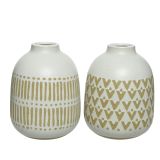 VAZA DECORIS KAMNITA, 15X8X20.5 CM DVA RAZLIČNA DIZAJNA