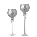 SVEČNIK HOUSE OF SEASONS KELIH 2/1 SREBRN 42X12.5CM