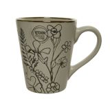 LONČEK KERAMIČEN, S POTISKOM ROŽ 300ML