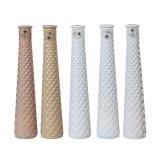 KERAMIČNA VAZA DECORIS BELA /OKER SORT. FI 7 CM. 32 CM. SORT