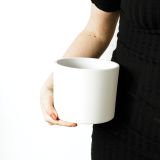 KERAMIČNI NOTRANJI LONEC KLASIČNI BELI SREDNJI 15 CM VIŠ 13 CM