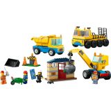 KOCKE LEGO CITY GRADBENI TOVORNJAKI ŽERJAV Z RUŠ KROGLO 60391