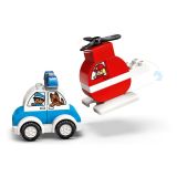 KOCKE LEGO DUPLO GASILSKI HELIKOPT. IN POLICIJSKI AVTO 10957
