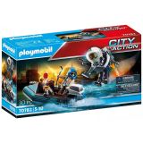 KOCKE PLAYMOBIL POLICIST Z REAKTIVNIM NAHRBT. IN ČOLNOM 70782